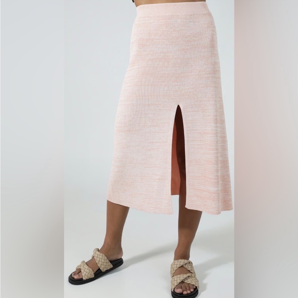 NWT Ena Pelly Sloan Knit Midi Skirt in Peach Melange, size 6